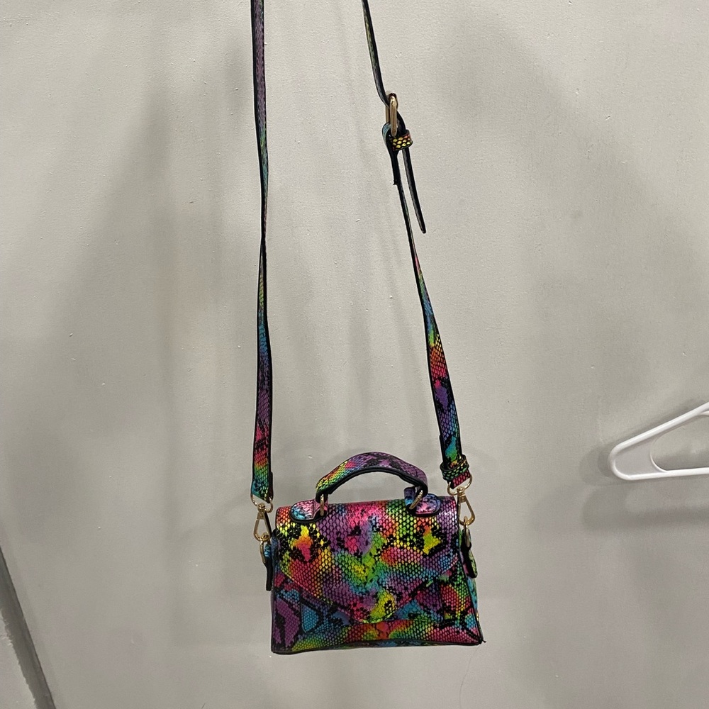 Multicolor snake print mini purse